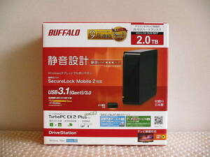 送料無料 美品 BUFFALO バッファロー 2TB 外付けハードディスク HD-LC2.0U3-BKF ♪ パソコン/テレビ録画/PS4対応 日本製
