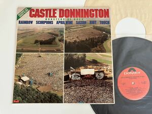 【ジャケ違いUS/STERLING刻印盤】CASTLE DONNINGTON/MONSTERS OF ROCK LP POLYDOR US PD-1-6311 80年盤,Rainbow,Scorpions,Saxon,Riot,