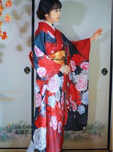 3点セット 和装 振袖 リボンと帯 和服 成人式140cm 花火大会 お祭り 和服 レトロ モダン 和装