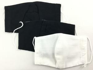 洗える布マスク 3枚セット Mサイズ 日本製 ブラック ホワイト 送料250円