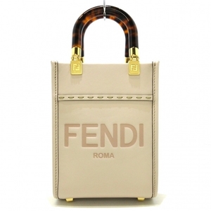 フェンディ FENDI トートバッグ 8BS051 ABVL サンシャイン ショッパー レザー ピンクベージュ レディース ミニバッグ/プラスチックハンドル