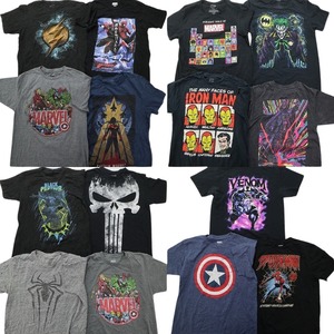 古着卸 まとめ売り マーベル 半袖Tシャツ 15枚セット (メンズ M ) スパイダーマン バットマン キャプテンアメリカ MS5349 1円スタート