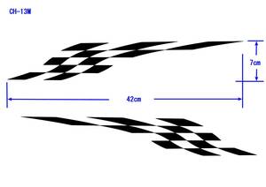 CH-13M ★　チェッカーフラグ　転写式グラフィックステッカー　★　２枚組