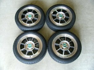 ハヤシレーシング タイプ STF アルミ 14×5J OFF42 PCD100-4H 165/55R14 DUNLOP WINTERMAXX WM01 一応スタッドレス付き4本セット P3670