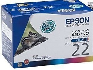 【純正】EPSON インクカートリッジ IC4CL22 インクカートリッジ4色パック 開封済み未使用品