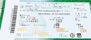 5月21日(火）東京ドーム　巨人vs中日戦　2階席 3塁側C指定席 41ゲート　10通路　E35ブロック　22列　1枚