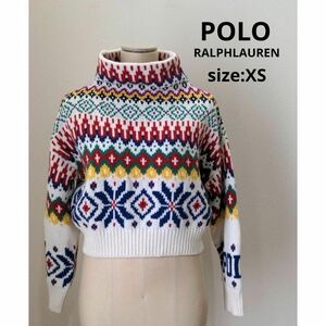 POLO ラルフローレン ロゴ モックネック ウールブレンド セーター XS