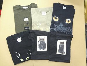 Kワや3565 新品 ノアファミリー など レディース 婦人 洋服 トップス 半袖 プリント Tシャツ M/Lサイズ 猫 まとめ売 6点