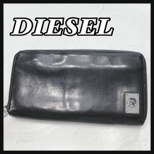 ☆DIESEL☆ ディーゼル 長財布 財布 ロングウォレット ウォレット ラウンドファスナー ブラック 黒 レザー 本革 メンズ 男性 送料無料