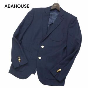 ABAHOUSE アバハウス 春夏 背抜き★ 金ボタン ブレザー テーラード ジャケット 紺ブレ Sz.2　メンズ ネイビー　I4T00878_3#M