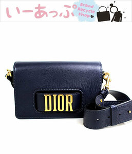 クリスチャンディオール　DIOR　ショルダーバッグ　ネイビー　美品　ポシェット　p369