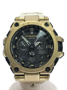 CASIO◆ソーラー腕時計・G-SHOCK/アナログ/BLK/GLD