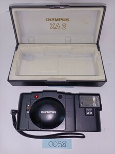  OLMPUS XA2 A11 オリンパス コンパクトフィルムカメラ 35mm F3.5 シャッター、ストロボ、セルフタイマー 動作品 ケース付き No.0068