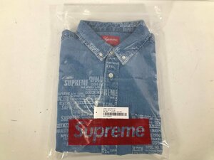 Supreme シュプリーム Trademark Jacquard Denim Shirt トレードマーク ジャカード デニムシャツ Washed Blue サイズ L 未使用品