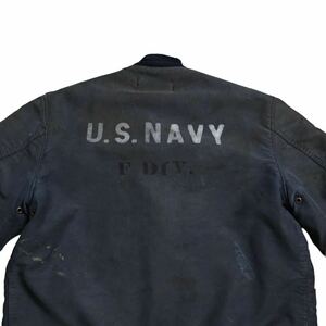 超希少&40サイズ!!VTG 1940’s WWII US NAVY USN DECK HOOK JACKET MILITARYビンテージデッキフックジャケットステンシルミリタリー大戦