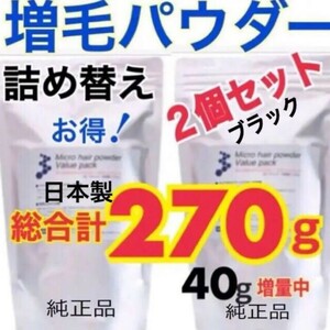 薄毛増毛ふりかけヘアーパウダー詰め替え用ブラック２個セット分け目 白髪隠しヘアファンデシャドー分け目生え際白髪禿げ隠し額はげかくし2