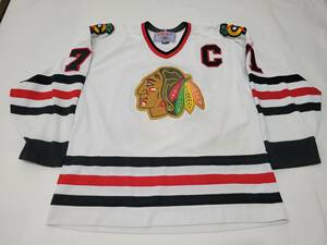 良好 CANADA製 CCM CHICAGO BLACKHAWKS #71 FISCHER ユニフォーム L カナダ製 ホッケーシャツ NHL アイスホッケー ブラックホークス