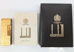 【892】★最終価格★着火〇★ Dunhill ダンヒル ゴールド ブラック カラー ライター 箱付き ローラー ガス オイル ブランド ヴィンテージ