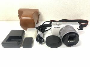 Canon キャノン EOS M10 ミラーレス一眼 デジタルカメラ ZOOM LENS EF-M 15mm〜45mm 1:3.5-6.3 IS STM ホワイト 充電器 通電確認済み SY