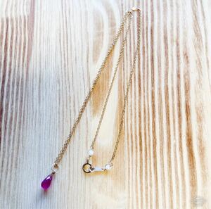 -SUI8- No.57 宝石の女王ルビーの一粒ペンダント　14KGF The Queen Ruby pendant 14KGF