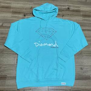 【2XL】 Diamond Supply Co. ダイヤモンドサプライ OG Script プルオーバー パーカー DMNDブルー USA正規品 ピスタグ付 ストリート (P12)