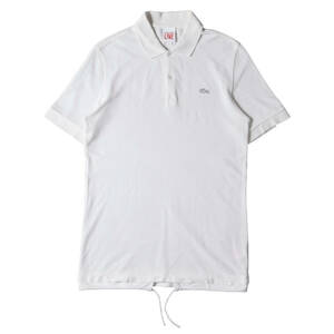 LACOSTE ラコステ ポロシャツ サイズ:XS ワニワッペン コットン鹿の子 半袖 ポロシャツ Live ワンポイント 裾 ドローコード ホワイト 白