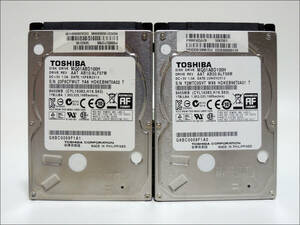 TOSHIBA 2.5インチ ハイブリッドドライブ MQ01ABD100H 1TB SATA 2個セット #12243