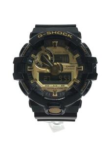 CASIO◆カシオ/クォーツ腕時計・G-SHOCK/デジアナ/ラバー/ゴールド/ブラック/GA-710GB-1A