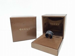 X274-N36-1562 GUCCI グッチ GG リング ブラック 12号 アクセサリー 箱あり 現状品③