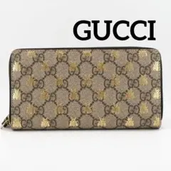 【未使用級】GUCCI/グッチ 410102 GGスプリーム ビースタ 長財布