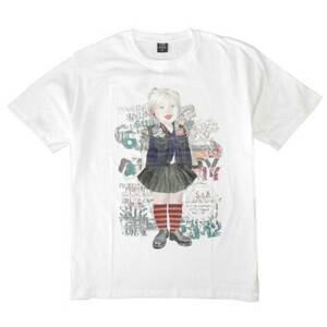 新品　大きいサイズ　4L　メンズ　半袖　Tシャツ　ゴスロリ風　白　【b376】