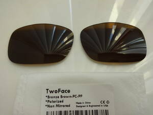 POLARIZED刻印入り！★ ツーフェイス 用 カスタム偏光ハイグレードレンズ BROWN Polarized 新品　Oakley TWO FACE Sunglasses　TWOFACE