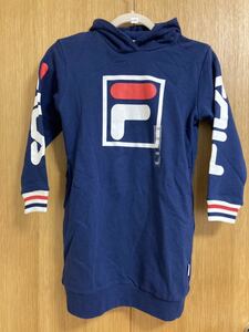 未使用 ★ FILA フィラ フード ロング パーカー サイズ130 キッズ 子供 ★ E593