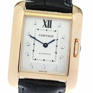 カルティエ CARTIER WJTA0006 タンクアングレーズ K18PG 11Pダイヤ 自動巻き メンズ _808766