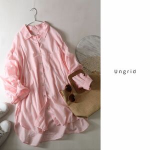 アングリッド Ungrid☆洗える リネンコットン オーガビッツシアールーズシャツ フリーサイズ☆A-O 1428