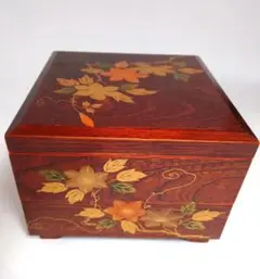 蒔絵　二段重　重箱　天然木　漆塗