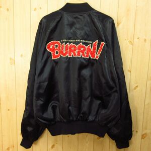 ◎希少！BURRN! バーン 雑誌 ヘヴィメタル ハードロック METAL KIDS製 当時物◆ジャケット ユニフォーム グッズ◆メンズ 黒 M相当◆A4888