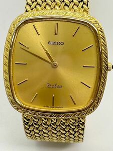 1円 SEIKO DOLCE セイコー ドルチェ 8N40-5040 クォーツ 腕時計 ゴールド文字盤 稼働品 