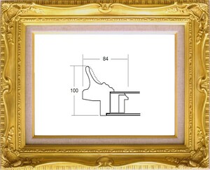 油絵用 額縁 アクリル付 7802 サイズ P10号 ゴールド 金