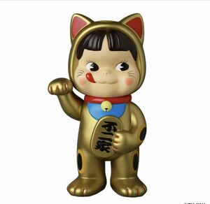 新品未開封 不二家ソフビコレクション　招き猫ペコちゃん（金塗装）ソフビ