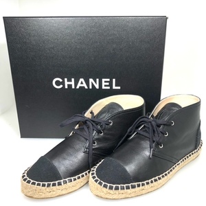 【CHANEL】シャネル スニーカー エスパドリュー 黒 レディース サイズ38