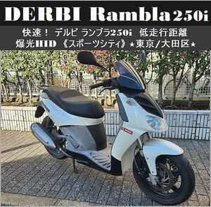 ★快速！DERBI Rambla250i 低走行4千km台 爆光HID ランブラ(スポーツシティ)★東京/大田区【下取OK】