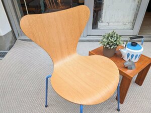 希少美品 FRITZ HANSEN/フリッツハンセン アクタス限定 2018年 300脚限定モデル セブンチェア アルネヤコブセン オーク材 ブルーレッグ ④