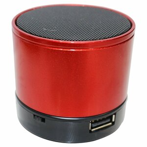 【新品即納】ワイヤレス Bluetooth オーディオ スピーカー レッド 赤 小型 コンパクト 卓上スピーカー MP3プレーヤー スマホ