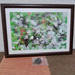 ☆障害者アート☆タイトル・夏に降る雪 抽象画 アクリル絵の具