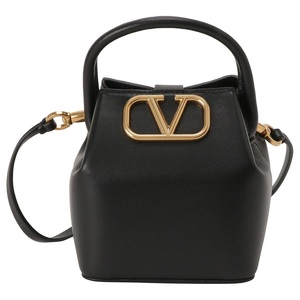 ヴァレンティノ バケットバッグ VALENTINO 1W2P0Y08 VNL 0NO Vロゴ シグネチャー ミニ ショルダーバッグ ブラック レディース