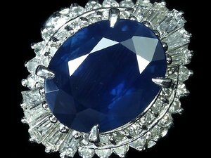 UV11564S【1円～】新品【RK宝石】≪Sapphire≫ 上質サファイア 特大2.93ct!! 極上ダイヤモンド 総計0.55ct Pt900 高級リング ダイヤ