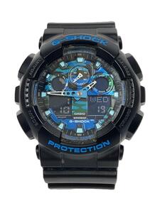 CASIO◆クォーツ腕時計・G-SHOCK/デジアナ/ラバー/BLK/BLK