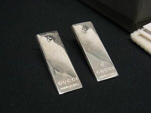 1円 GUCCI グッチ SV925 プレート ピアス アクセサリー レディース メンズ シルバー系 FA4590