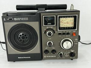a0310 National Panasonic ナショナル パナソニック RF-1188 レトロ 6バンドポータブルラジオ アンティークラジオ コードで通電OK ジャンク
